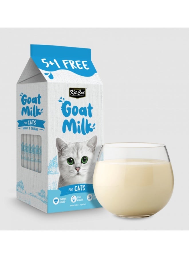 كيت كات حليب ماعز فائق الجودة للقطط (البالغة وكبيرة السن) – عبوة 5+1 مجاناً - Image 1